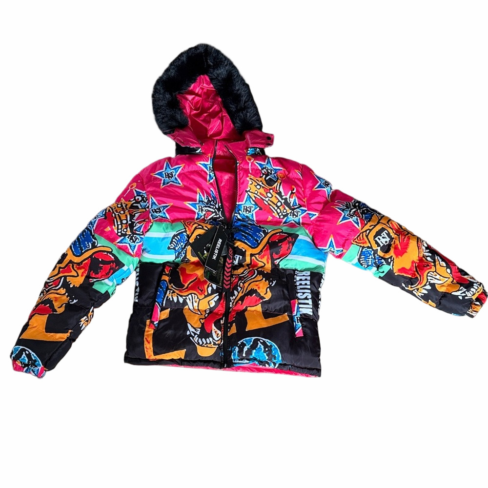 NWT Reelistik NYC Men's Puffer Jacket Size XXL Removeable Fur Hood